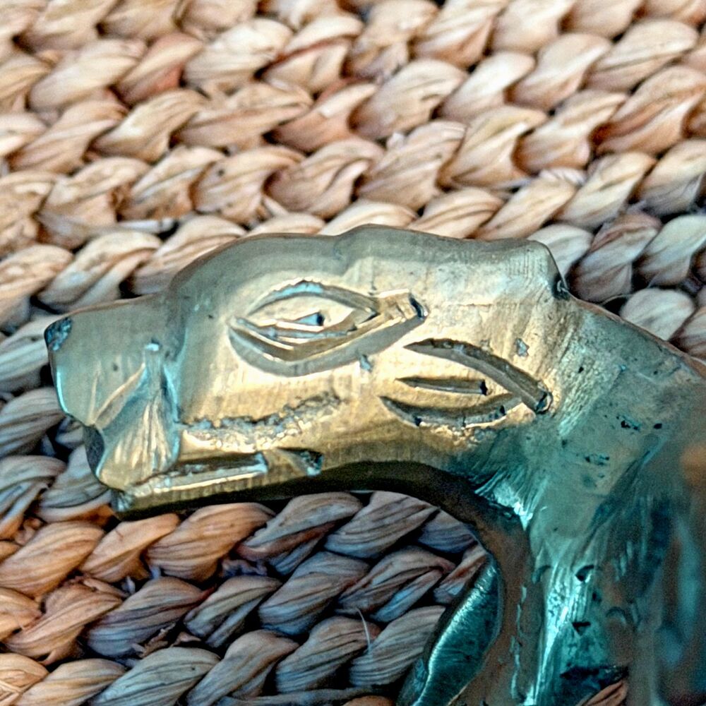 Brass Tone Dragon Fish Figurine Chinese Mythical Creature Miniature Statue